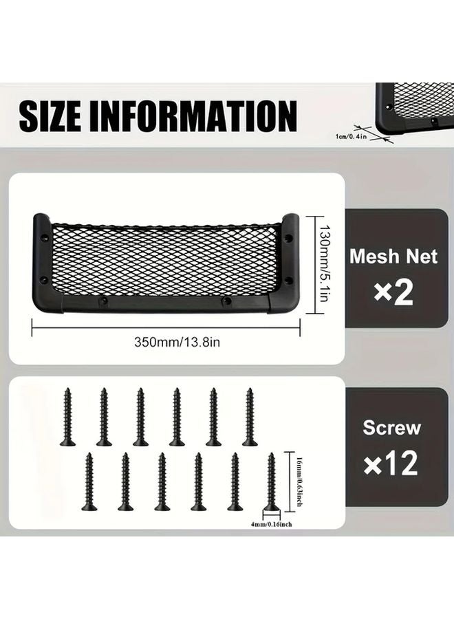 2pcs ABS Plastic Car Cargo Nets Style2 13 8x5 1 Inch Auto Storage Organizer - Image 2
